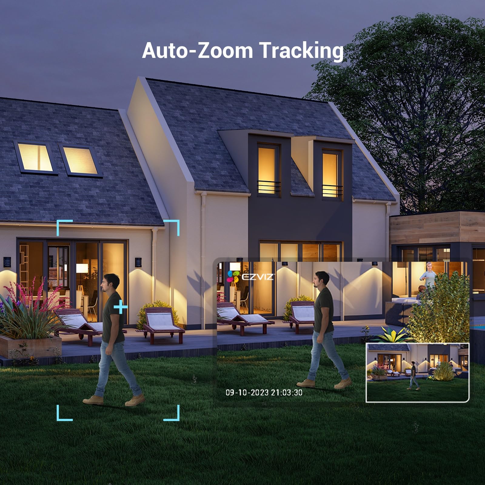 EZVIZ 5MP Pan&Tilt Überwachungskamera Aussen WLAN, 360° PTZ, Personen-/Fahrzeugerkennung, Zwei-Wege-Audio, Automatische Verfolgung, Farbnachtsicht, 2,4/5GHz WLAN 6, Wetterfest, C8c 3K 2er Pack