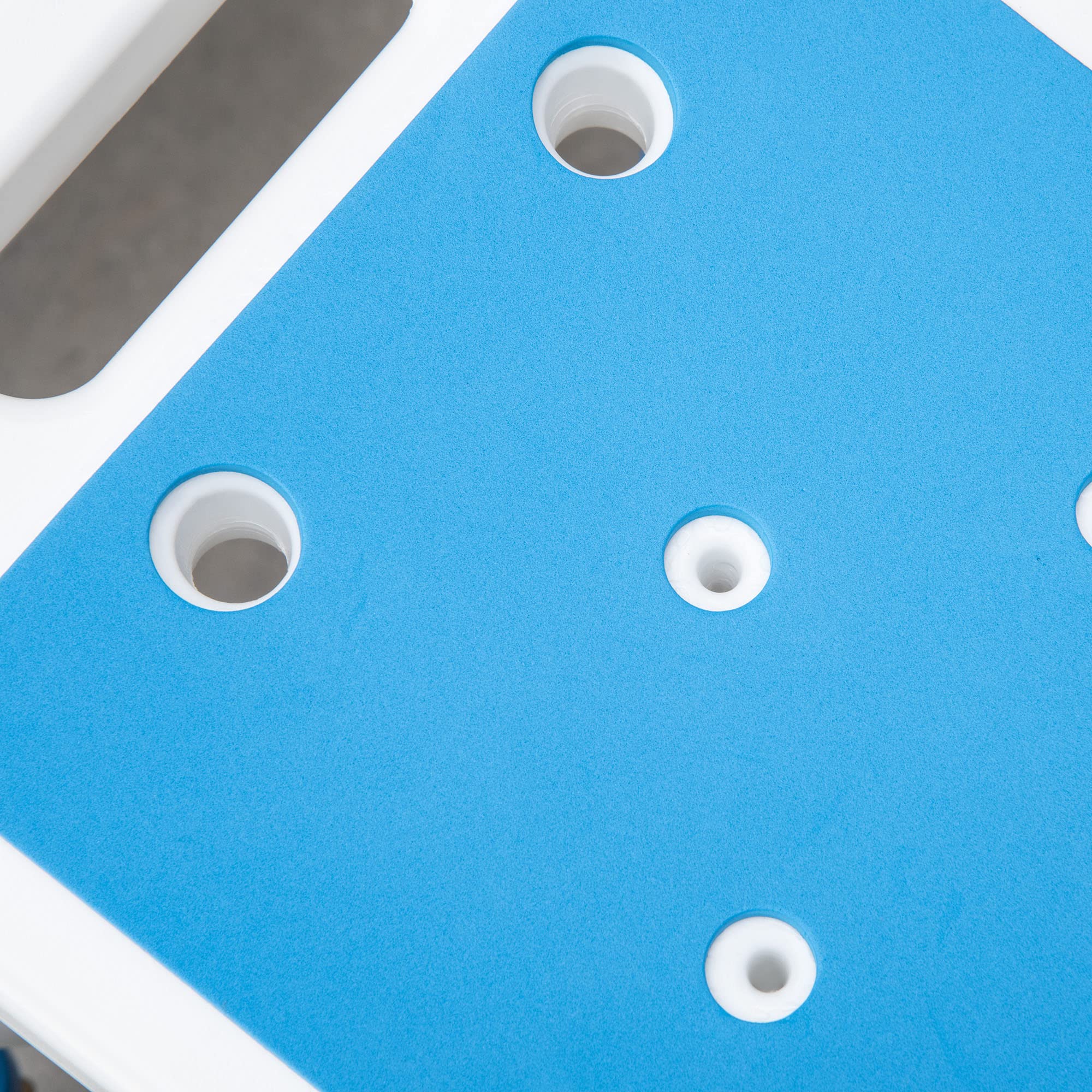 HOMCOM Silla de Ducha para Ancianos y discapacitados, Taburete de Ducha Acolchado Ajustable con asa integrada y Almohadillas Antideslizantes con ventosas, Color Azul