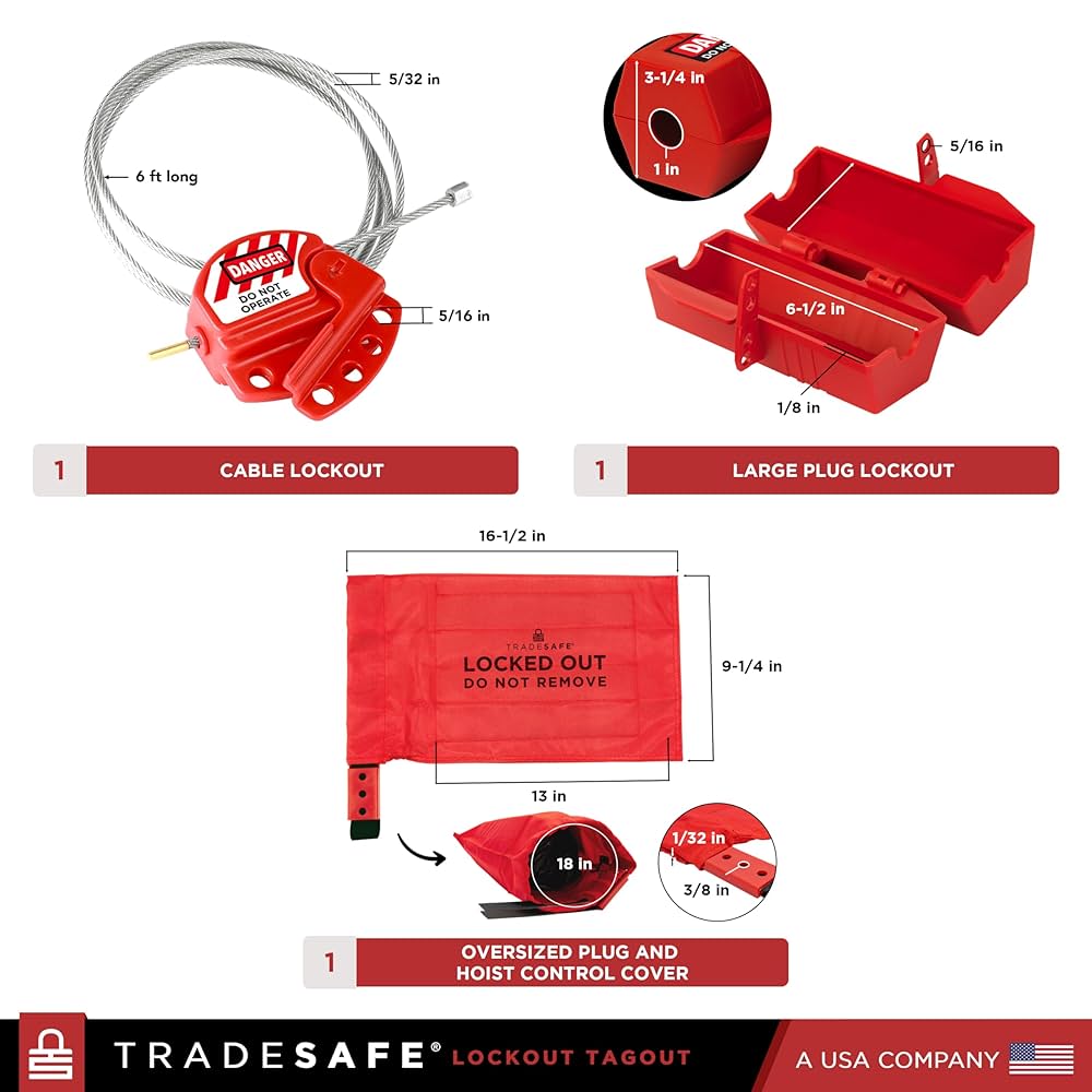 TRADESAFE Lockout Tagout Cabinet - 75 Pieces Loto Devices