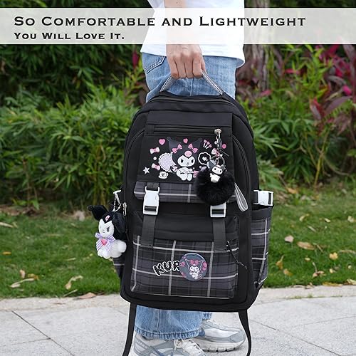 Miniatura 3 de juju - Mochila Kawaii negra y morada, Negro, Mediana, Kawaii