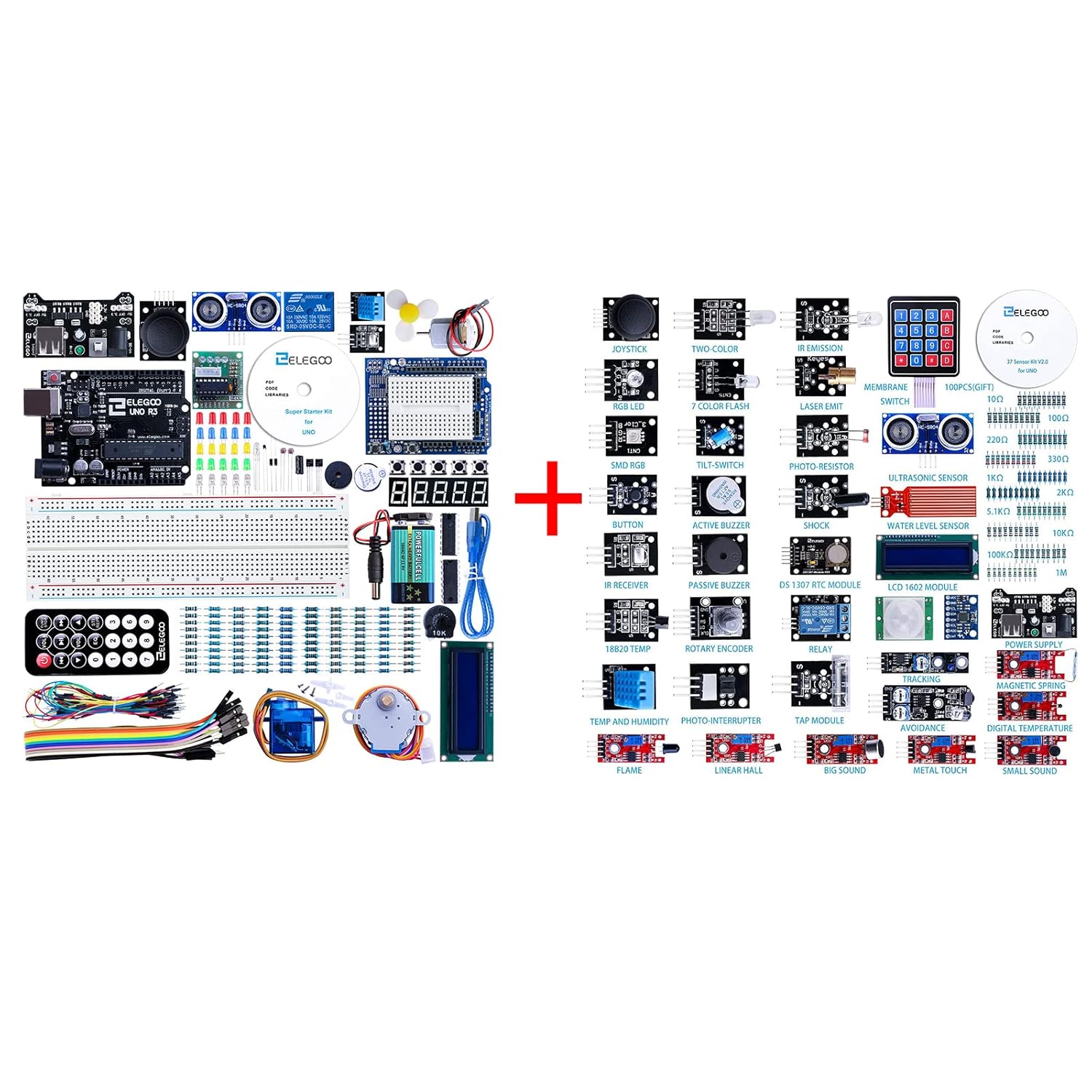 Amazon.com: ELEGOO UNO Project Super Starter Kit & ELEGOO Upgraded 37 ...