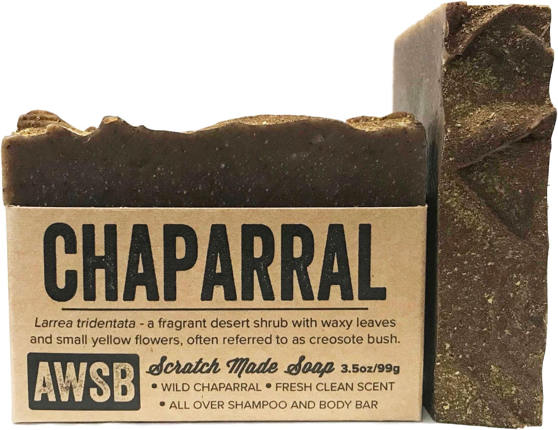 A Wild Soap Bar Chaparral Shampoo & Body Bar Soap, Vegan, All Natural with Organic Ingredients, Handmade[Amazon-developed Certification] Compact by Design