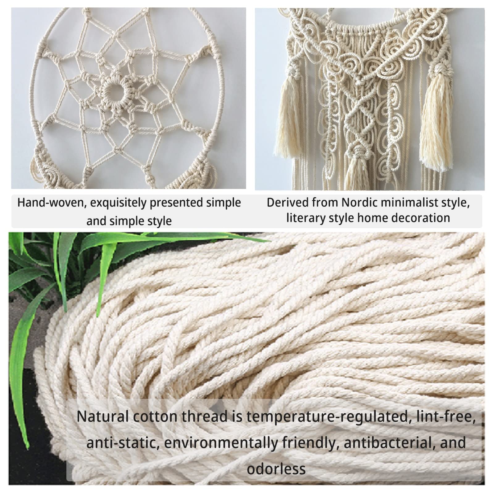 Macrame Wall Wiszące Gobelin Małe Woven Tapestry Boho Wystrój Domu Wystrój ścienny do salonu Sypialnia Wnętrz Dekoracje Perfect Handmade Gift Ideas 41.3 "X11.8" Salon Wall Art