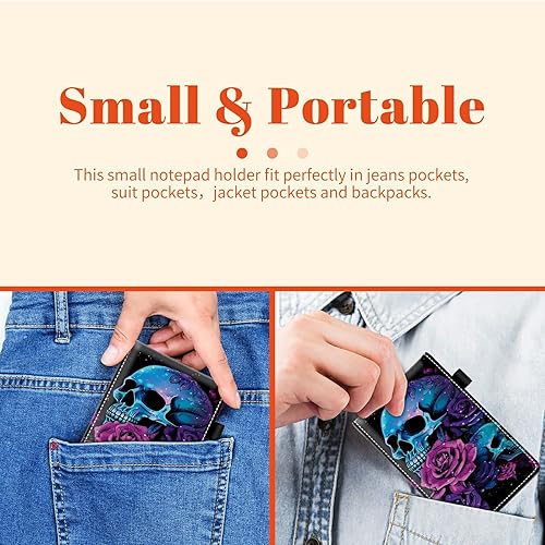 Miniatura 37 de Juego de 4 soportes para bloc de notas de tamaño de bolsillo, de piel sintética, mini bloc de notas con 2 bloc de notas pequeños y lápiz capacitivo