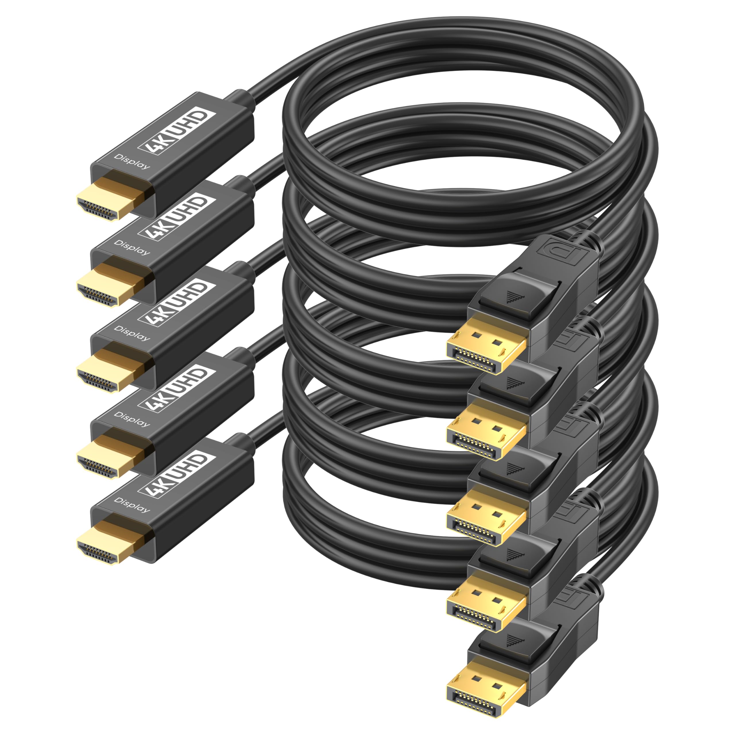 4K Displayport auf HDMI-Kabel, 1,8 m, unidirektionales DP auf HDMI-Kabel, 4K @ 30Hz, 2K @ 120Hz, 1080P HDR, vergoldeter Stecker auf Stecker, HDTV für Dell, Projektor, Desktop, AMD NVIDIA