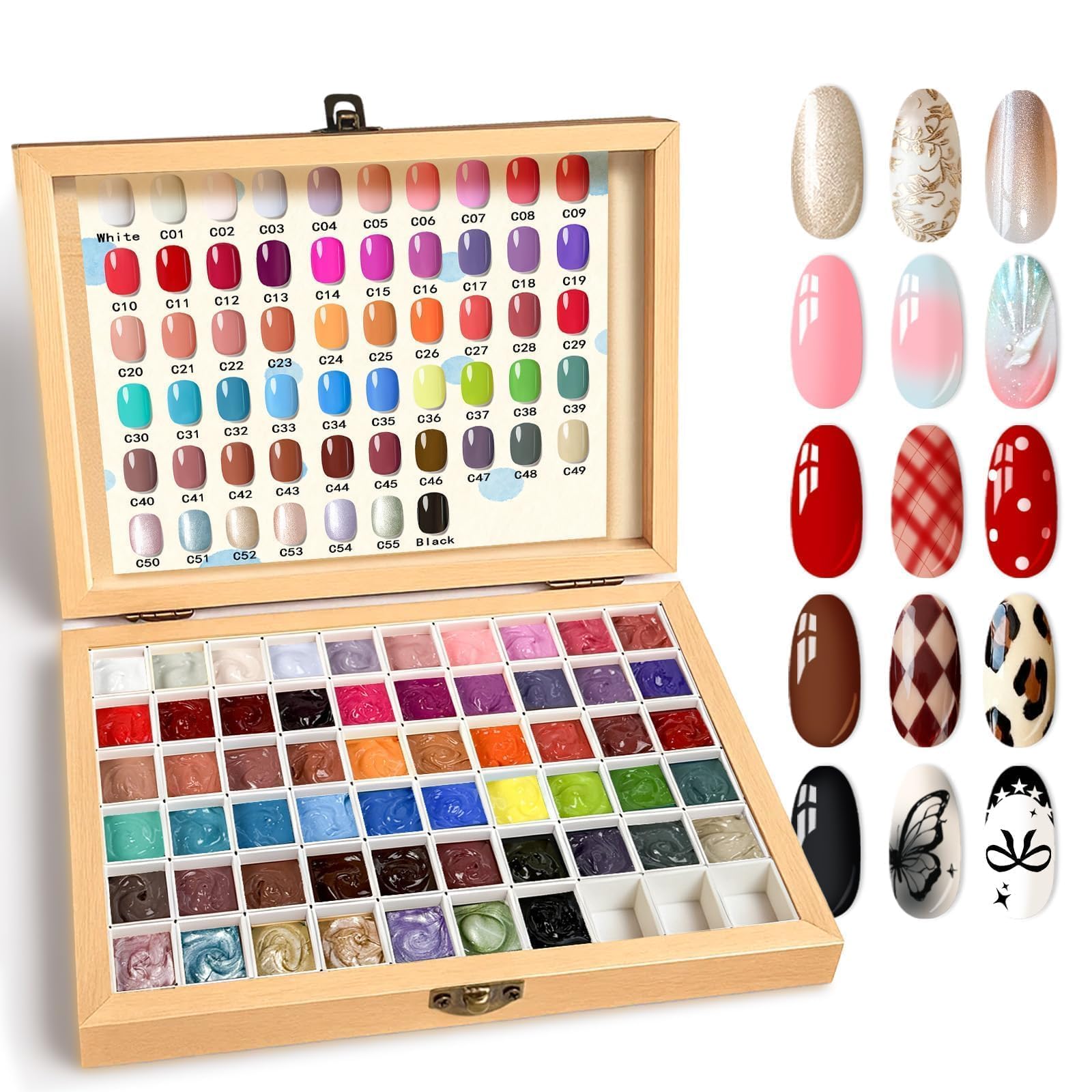 Sponge Paint Patting Gel Polish & Tools Kit, 57 Colors Ombre Nail Gradient Painting Gel Blush Blooming for Pigment Pat Aura Nails, French Manicure Standard 57 Colors