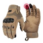 KEMIMOTO Tactical Gloves for Men, Touchscreen Motorcycle Gloves with Hard Shell & Palm Padding for Sports Motorcycle Cycling Tactical Airsoft Paintball Hunting Hiking Camping Climbing (Brown,X-Large)