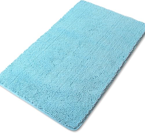 Miniatura 376 de Yeaban Alfombras de baño gris oscuro – Gruesas alfombras de baño de chenilla | Alfombras de baño absorbentes y lavables antideslizantes, alfombras