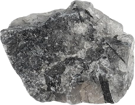 Natural Raw Black Rutilated Quartz Stone Mineral Specimen, Healing Crystal Decoration for Reiki Meditation, 0.44-0.66 lb