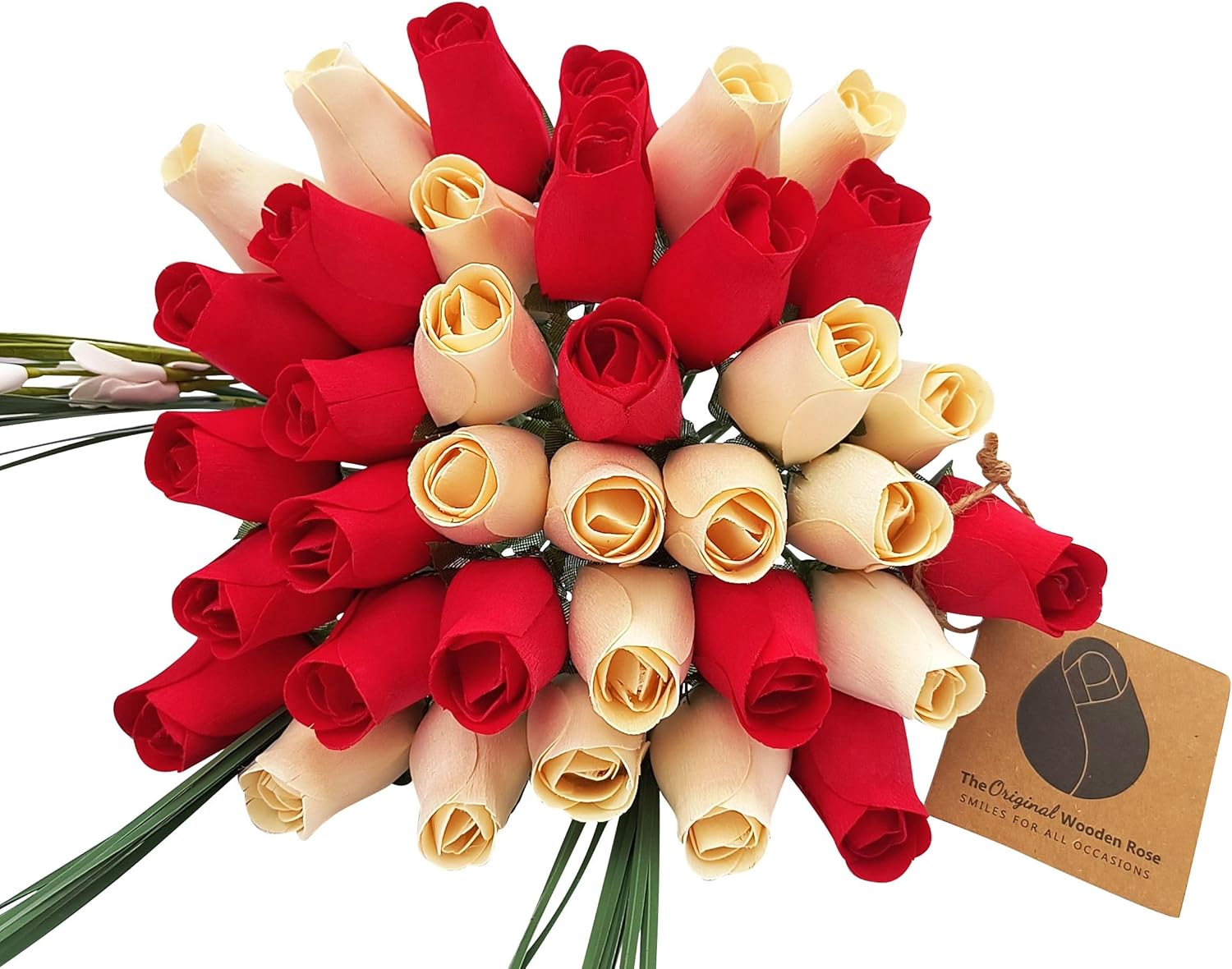 Valentines Day Red and White Flower Bouquet (3 Dozen)
