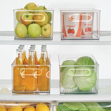 iDesign Kitchen Binz Stackable Organizer, 8 x 6 x 14.5, Clear