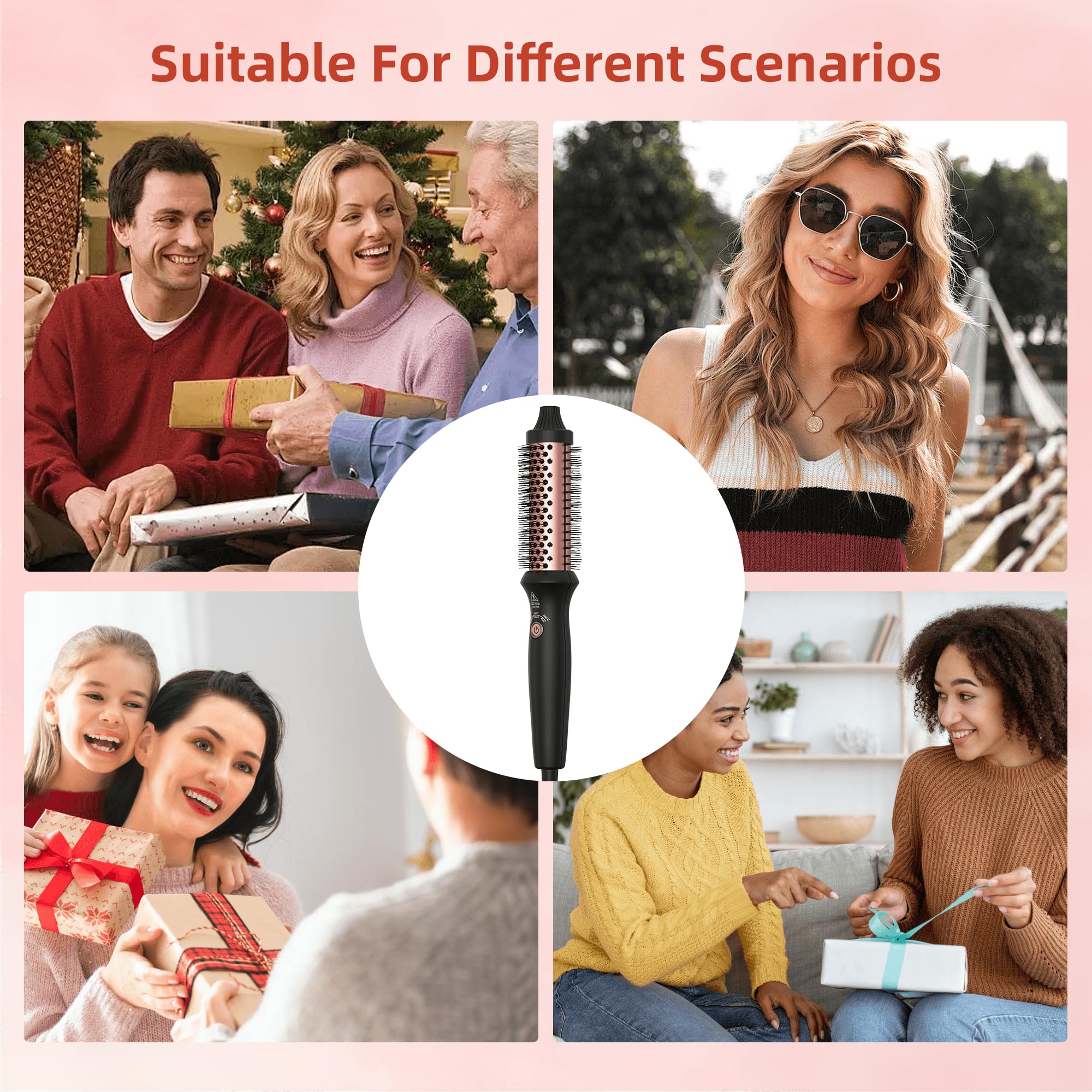 UKLISS Szczotka termiczna 32 mm, Thermal Brush wyświetlacz LCD [160-200°C], profesjonalna szczotka termoaktywna, podwójna szczotka do podróży, do stylizacji włosów – grzebień, kręcona, gładka (czarny