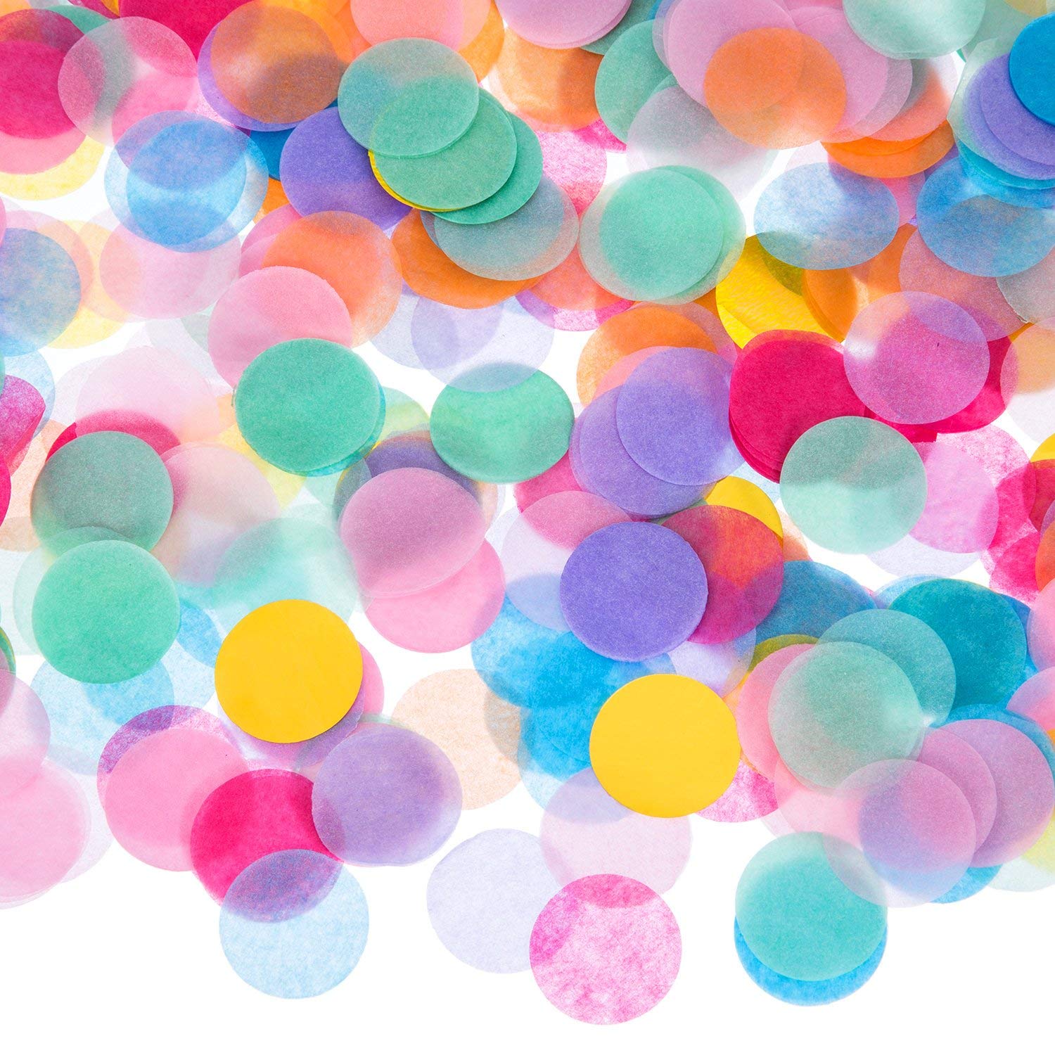 Outus 1 Inch Multicolor Round Tissue Confetti (Mixed Colors, 3.5oz)