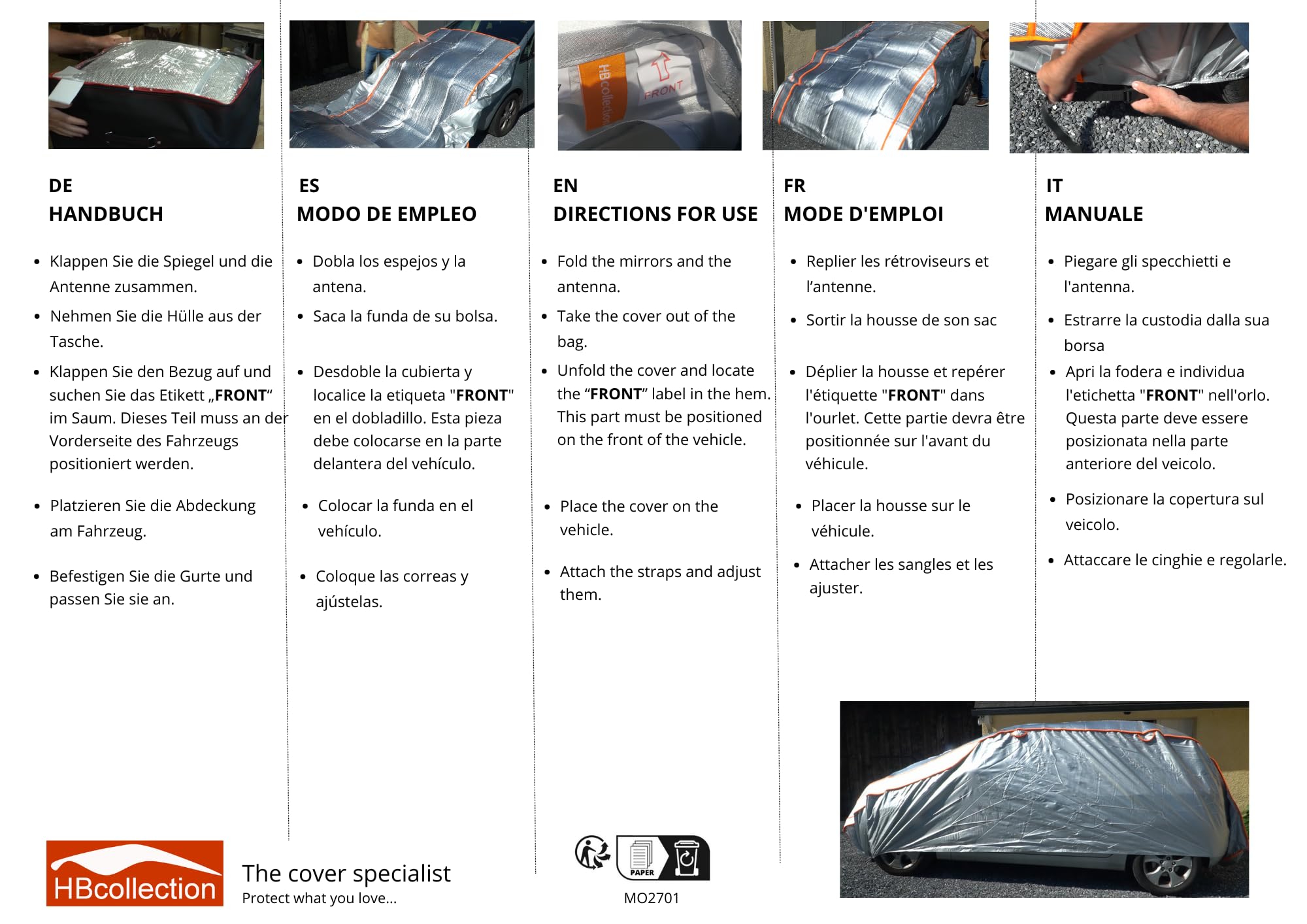 HBCOLLECTION Housse de Protection Anti-grêle pour Auto Voiture (2XL-5.00m)