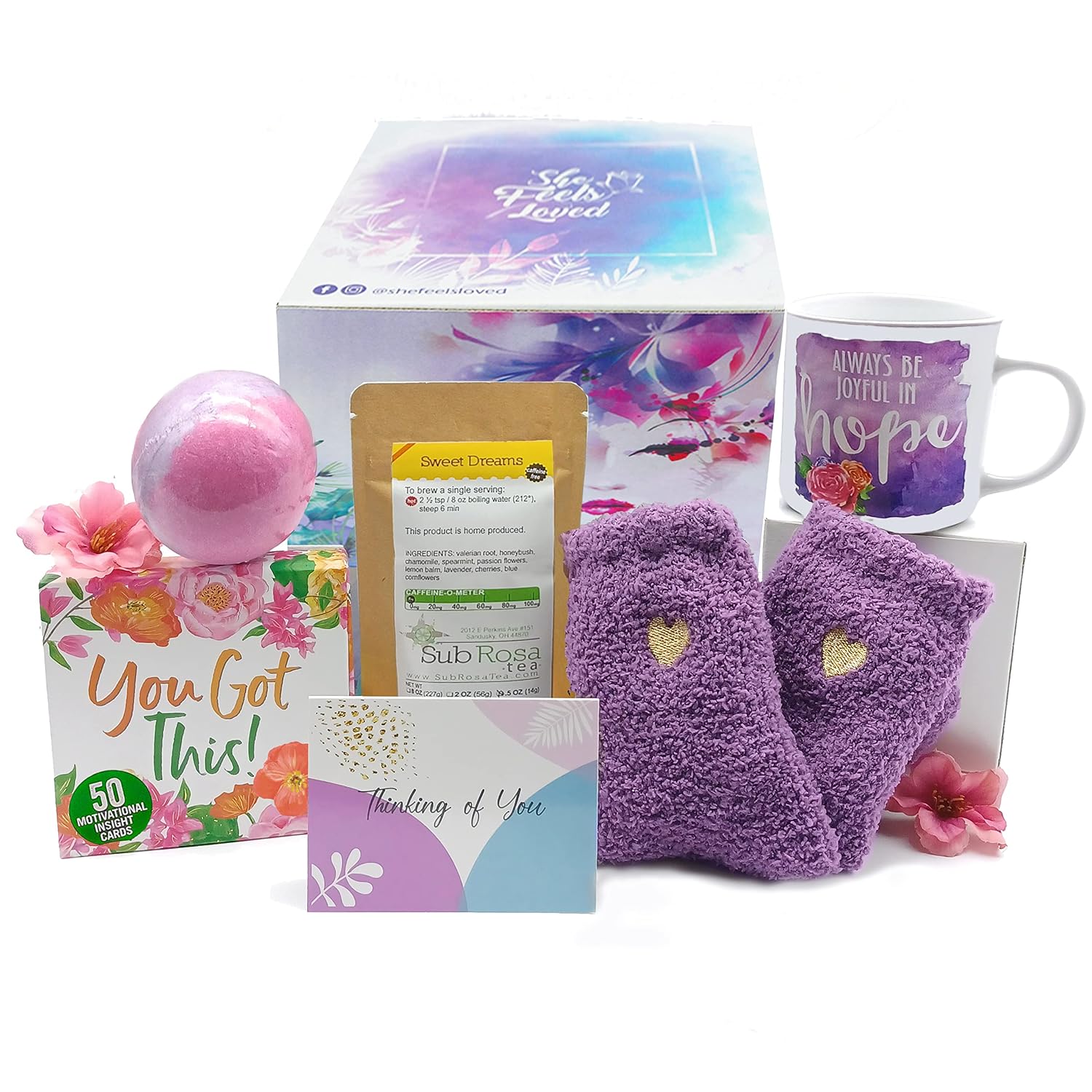 Self Care Gift Basket for Women – Stress Relief Gift for Mom, Wife, Friends, Self Care Kit, Get Well Gift Basket, Thinking of You Gifts, Mother's Day Gift