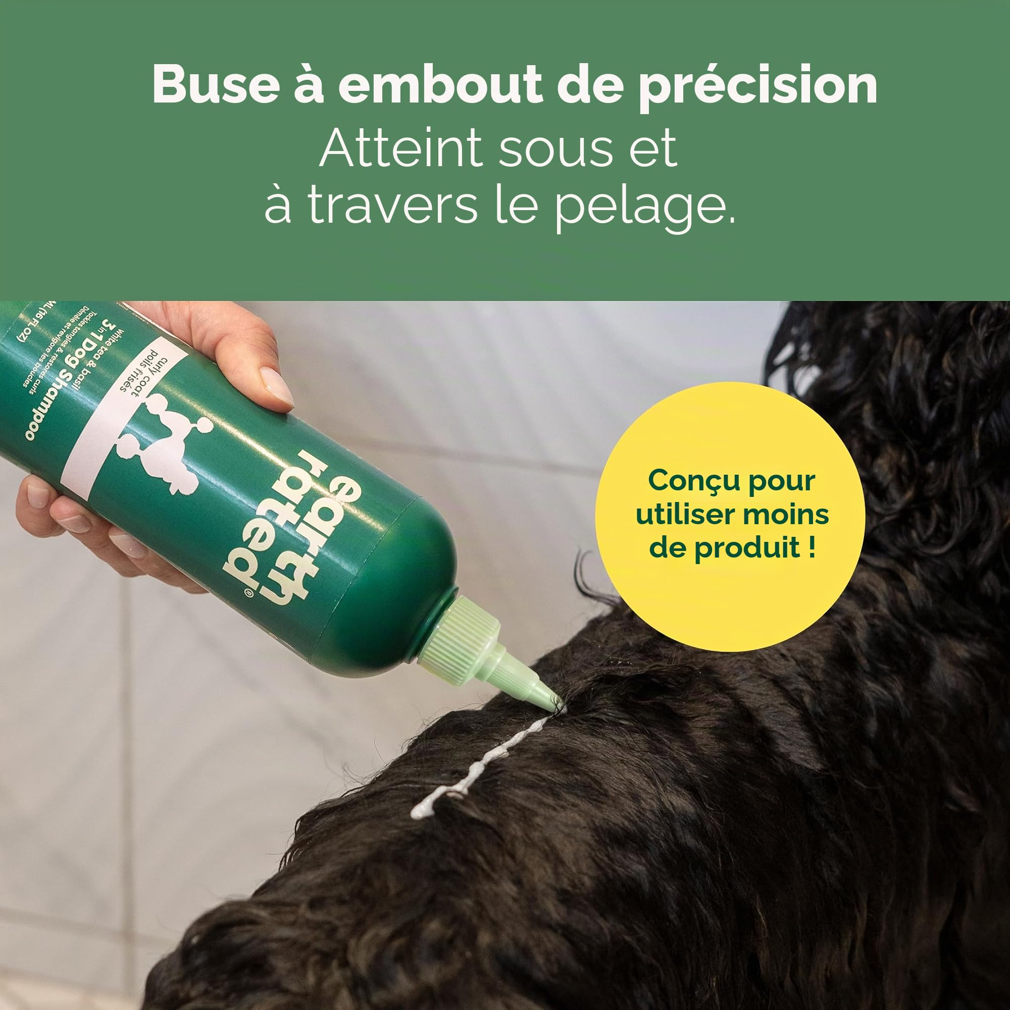 Earth Rated Shampoing et après-shampoing démêlant 3 en 1 pour chien - Shampoing désodorisant à l'avoine pour chiens et chiots - Idéal pour les animaux malodorants - Parfum thé blanc et basilic - 473