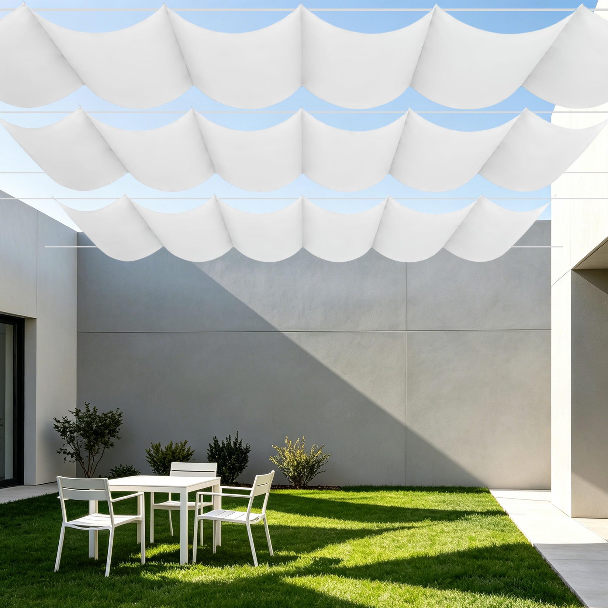 Voile d'ombrage pour pergola éliminant la chaleur sur la terrasse