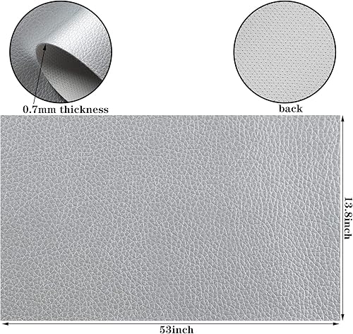 Miniatura 41 de Picheng Hojas de piel sintética de color sólido con textura de lichi, 13.8 x 53 pulgadas, rollo de piel sintética suave muy adecuado para hacer