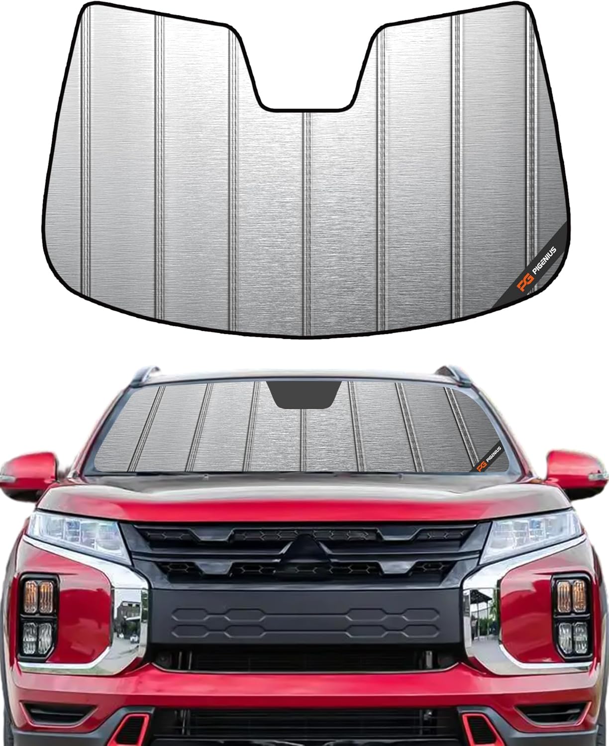 Windshield Sunshade for Mitsubishi Outlander 2022-2025 (NOT Fit Sport), Metallic Silver Finish