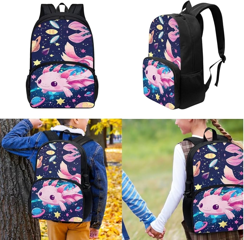 Amazon.com | SCRAWLGOD Cute Axolotl Kids School Backpack Girls 9