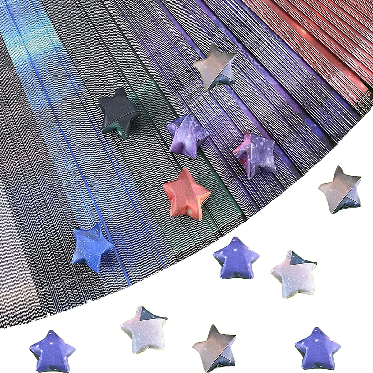 Stars Papers, Origami Paper, 1910 Sheets Lucky Origami Stars for DIY Paper Arts Crafts (Mash Up and Starry Sky Gradient) - Image 3