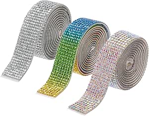 Self-Adhesive Rhinestone Ribbon - 8 Yards Bling Crystal Tape For DIY Crafts