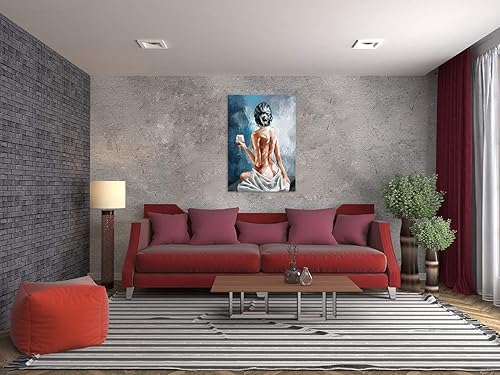 Miniatura 6 de AMEMNY Arte de pared de cuerpo de mujer sexy sosteniendo copa de vino abstracto desnudo impresión arte moda mujer impresión en lienzo 1 paneles