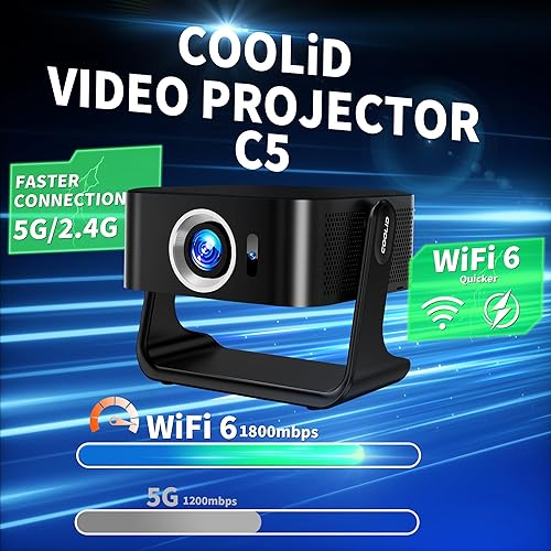 Miniatura 7 de Proyector con licencia de Netflix proyector 4K, mini proyector inteligente 1080P con WiFi y Bluetooth, proyector portátil para exteriores enfoque