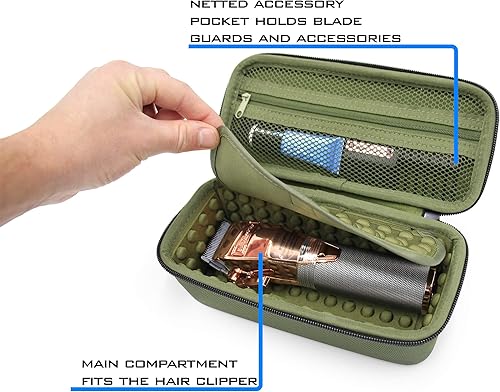 Miniatura 3 de CASEMATIX Estuche de peluquero inalámbrico compatible con cortapelos Babyliss, zumbadores, recortadoras, forro de acabado en T y más, estuche de
