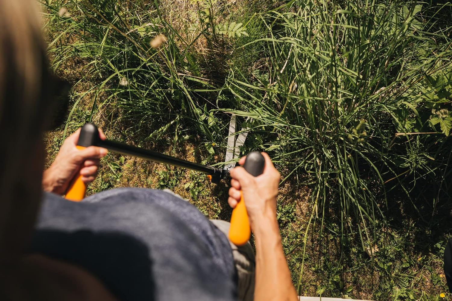 Fiskars PowerLever Grass and Hedge Shear GS53, Multifunctional Hedge and Lawn Scissors, Range up to 2.5 m, Black/Orange, 1001565