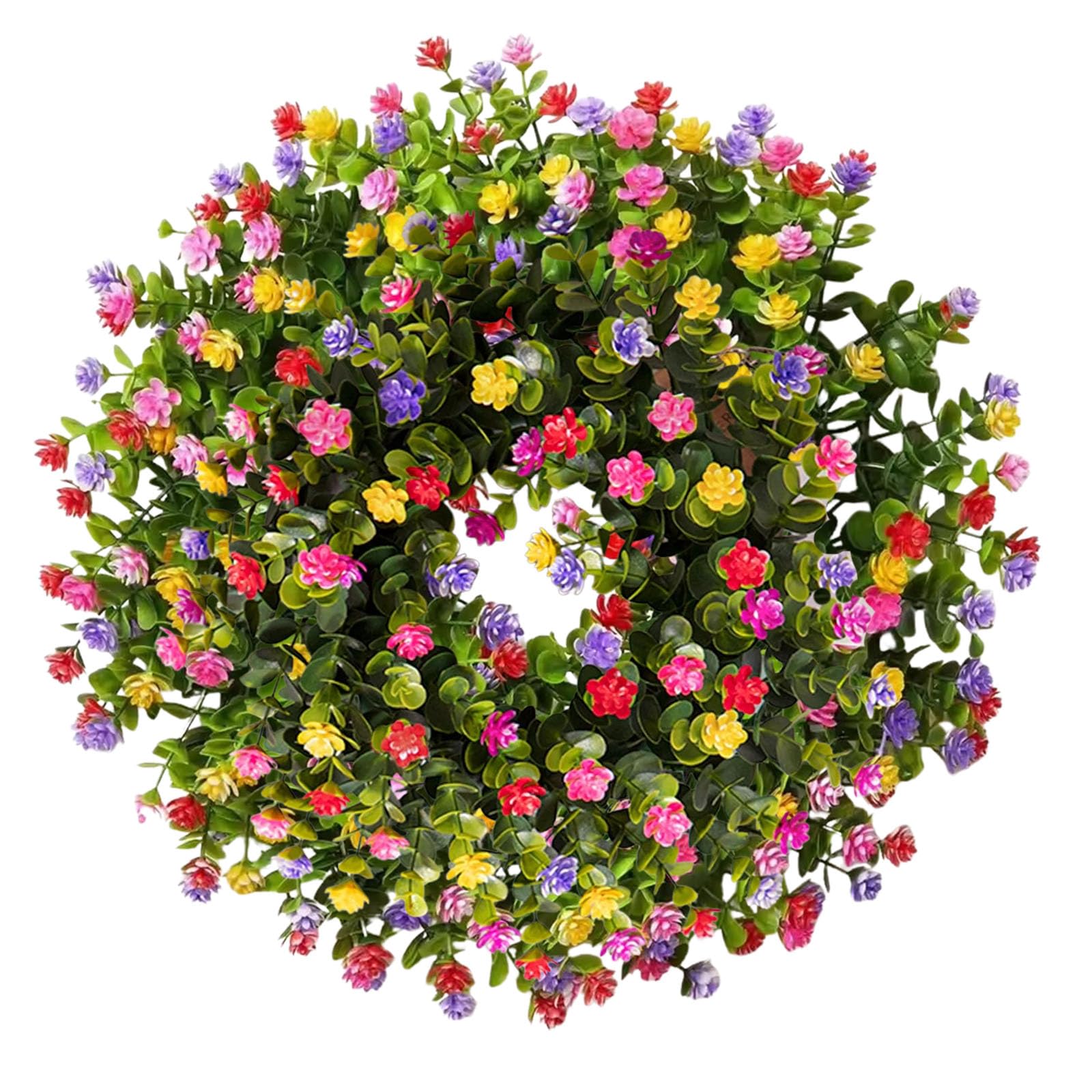 Spring Summer Wreath for Front Door, Eucalyptus Wreath Door Wreaths, Lifelike Artificial Small Door Wreath Decoration for Farmhouse Kitchens Wedding Home Wall Window Room