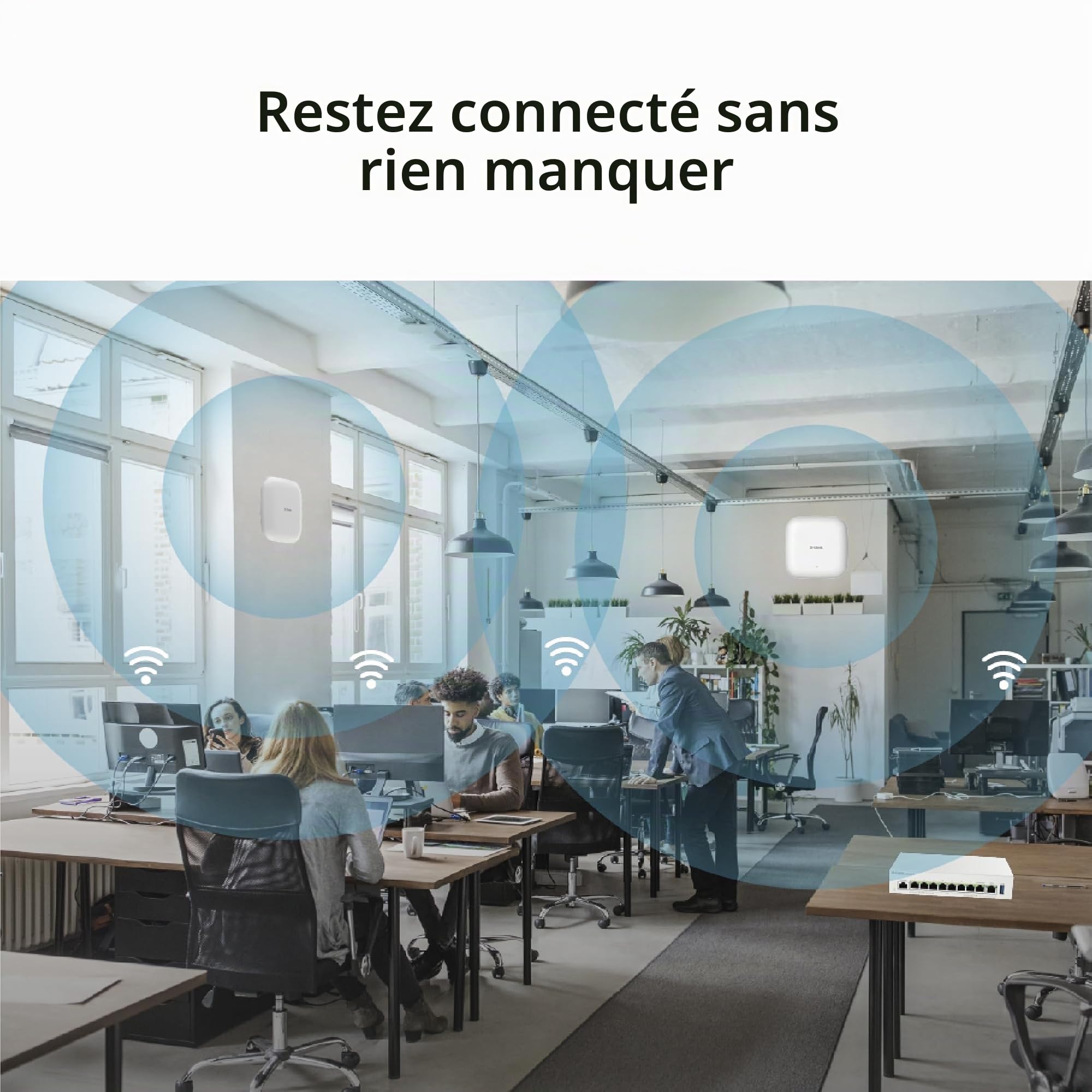 D-Link DBR-X3000-AP AX3000 Wi-FI 6 Smart Access Point – Double Bande 574+2402 Mbps, PoE, MU-MIMO, Sécurité WPA3, Gestion centralisée, Portail captif, Point d’accès Wi-FI Professionnel