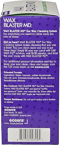Miniatura 3 de eosera Wax Blaster MD- Sistema de limpieza de cera de 5 unidades de un solo uso VIales  Riego suave del oído para limpieza de rutina  Resultados