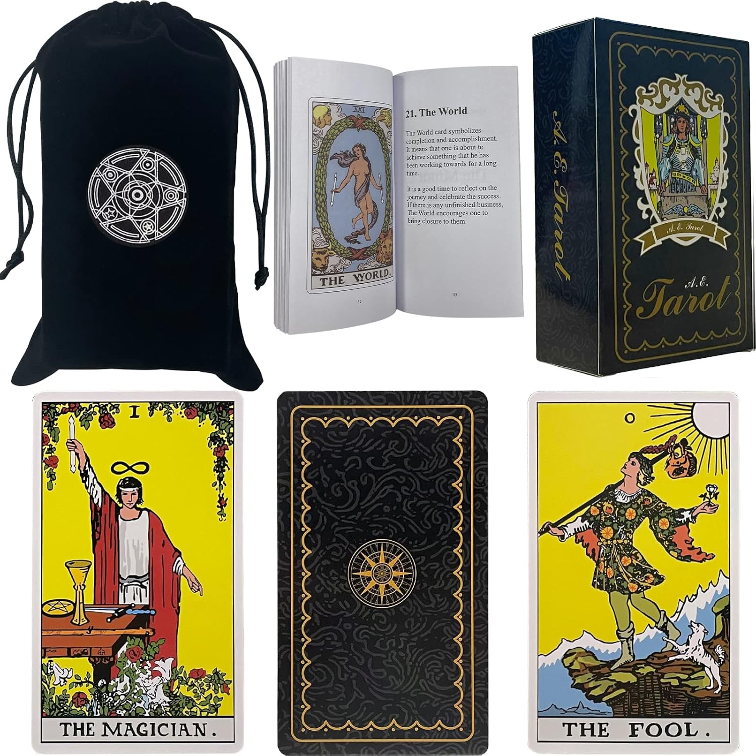 LHTHT Tarot Cards Deck,Tarot Cards 78Pcs Fate Forecasting Cards Game Set Tarot Future Telling