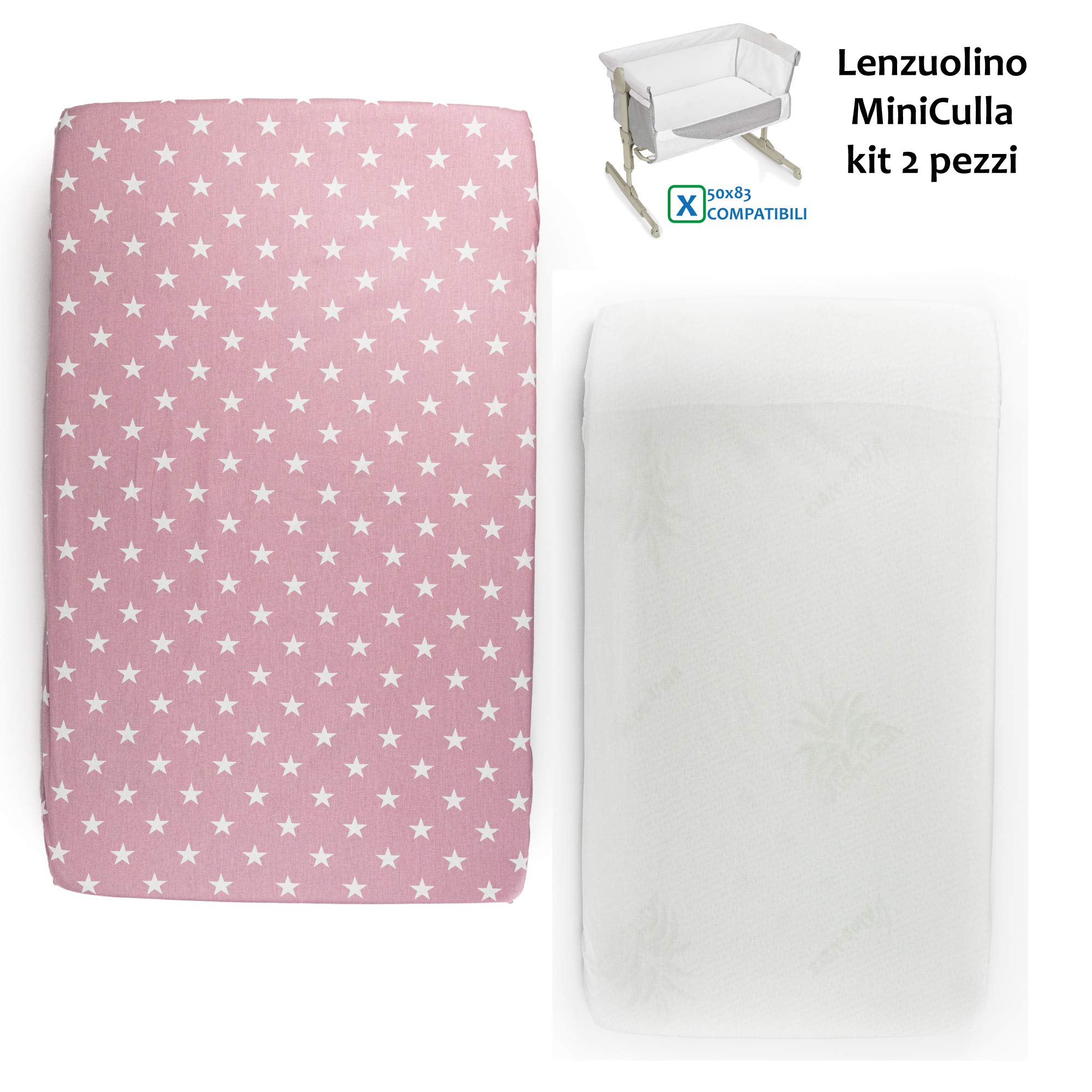 Kit 2 Lenzuola Per Culla Chicco Next2Me - Cotone 100% Made Italy 83x50 Cm - Foto 3