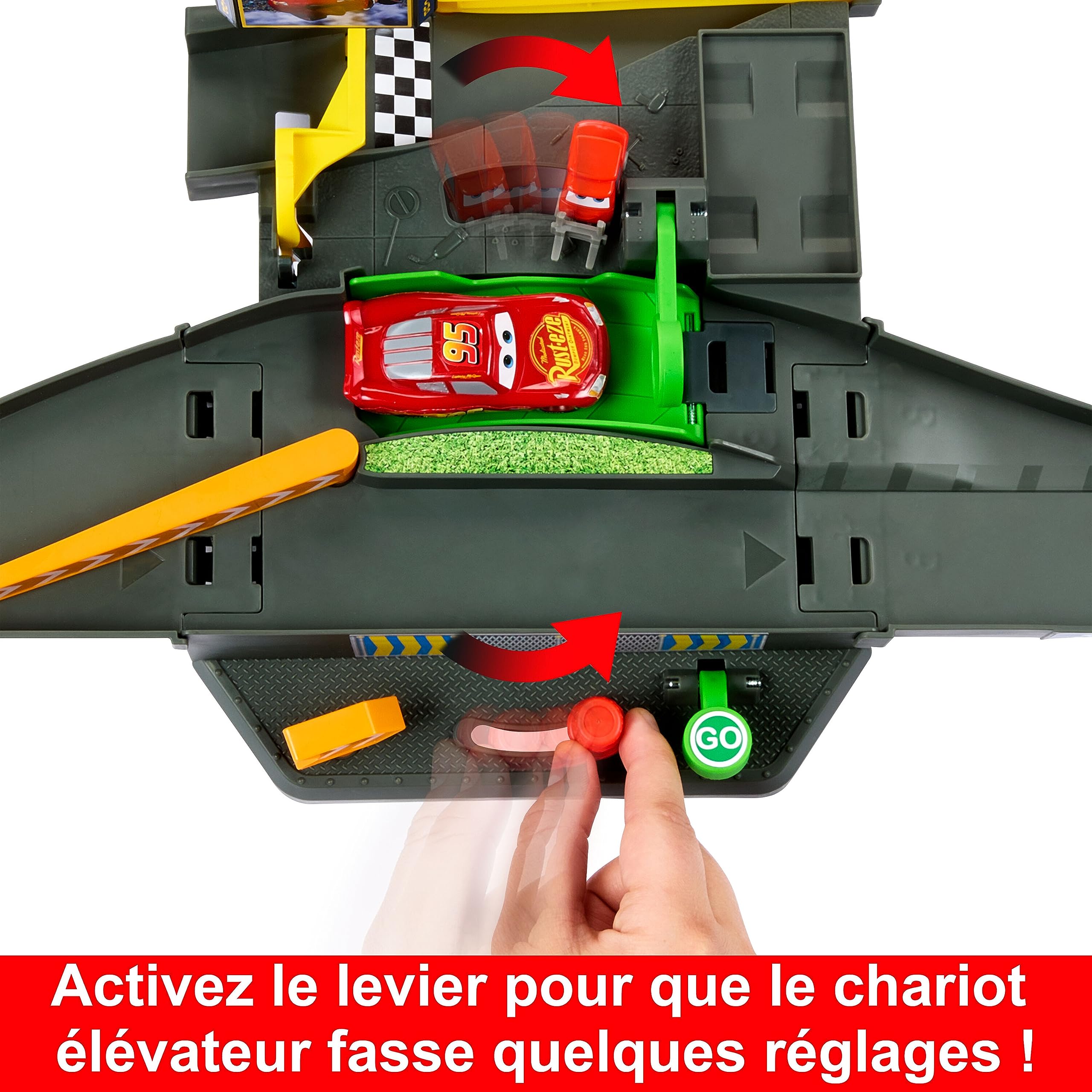 Mattel Disney Pixar Cars Coffret Circuit Course Piston Cup Interactif, Avec Voiture En Métal Flash Mcqueen, Échelle 1/55, Jouet Enfant, A Partir De 4 Ans, HPD81