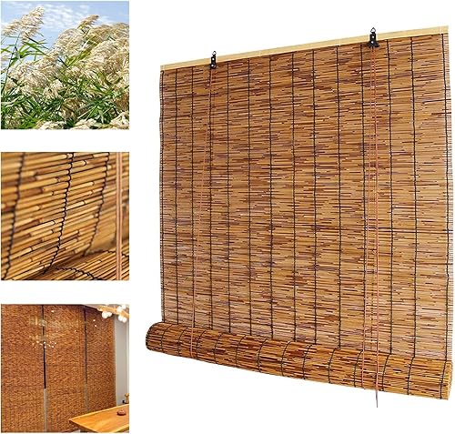 YYYHAN - Cortinas enrollables para patio cortinas enrollables de bambú natural con filtro de luz anti-UV varios tamaños personalizables para