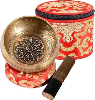 Cuenco tibetano 12 cm de 7 metales tallado con mantra