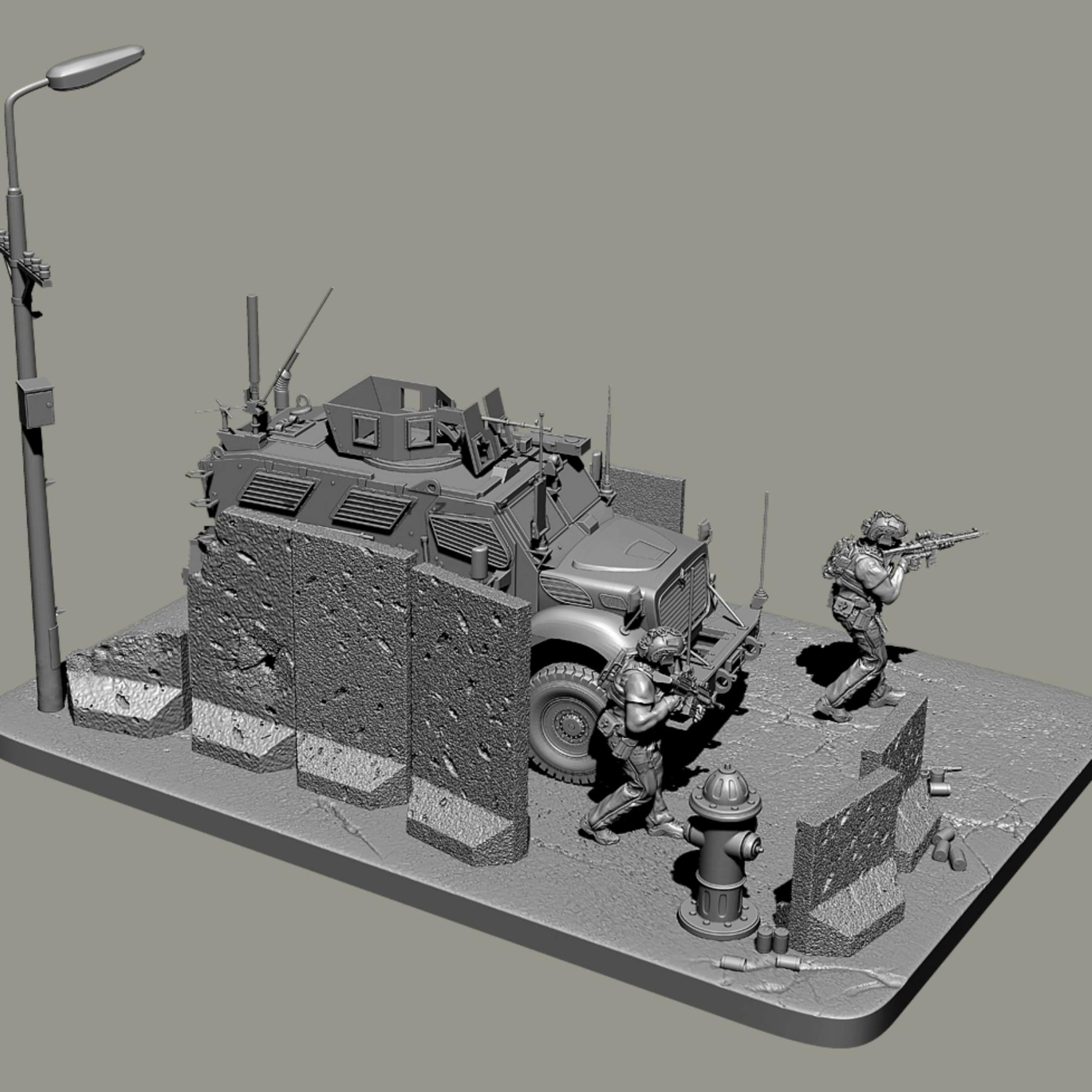 1/35 (con veicolo) Kit di modellismo in resina U.S. Commando Soldier Parti del modello in resina non dipinte e non assemblate //xA4T-6