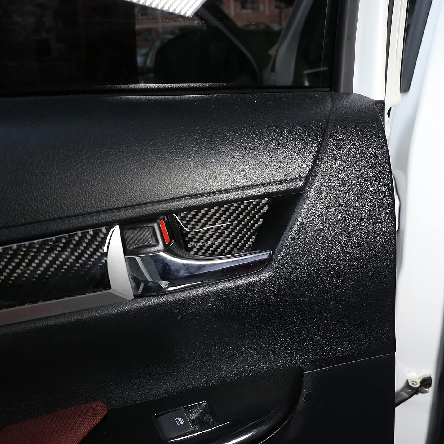 for Toyota Hilux 2015 2016 2017 2018 2019 2020 2021 Soft Carbon Fiber 3D Sticker Inner Car Door Handle Bowl Trim Cover Trim Interior Car Accessories