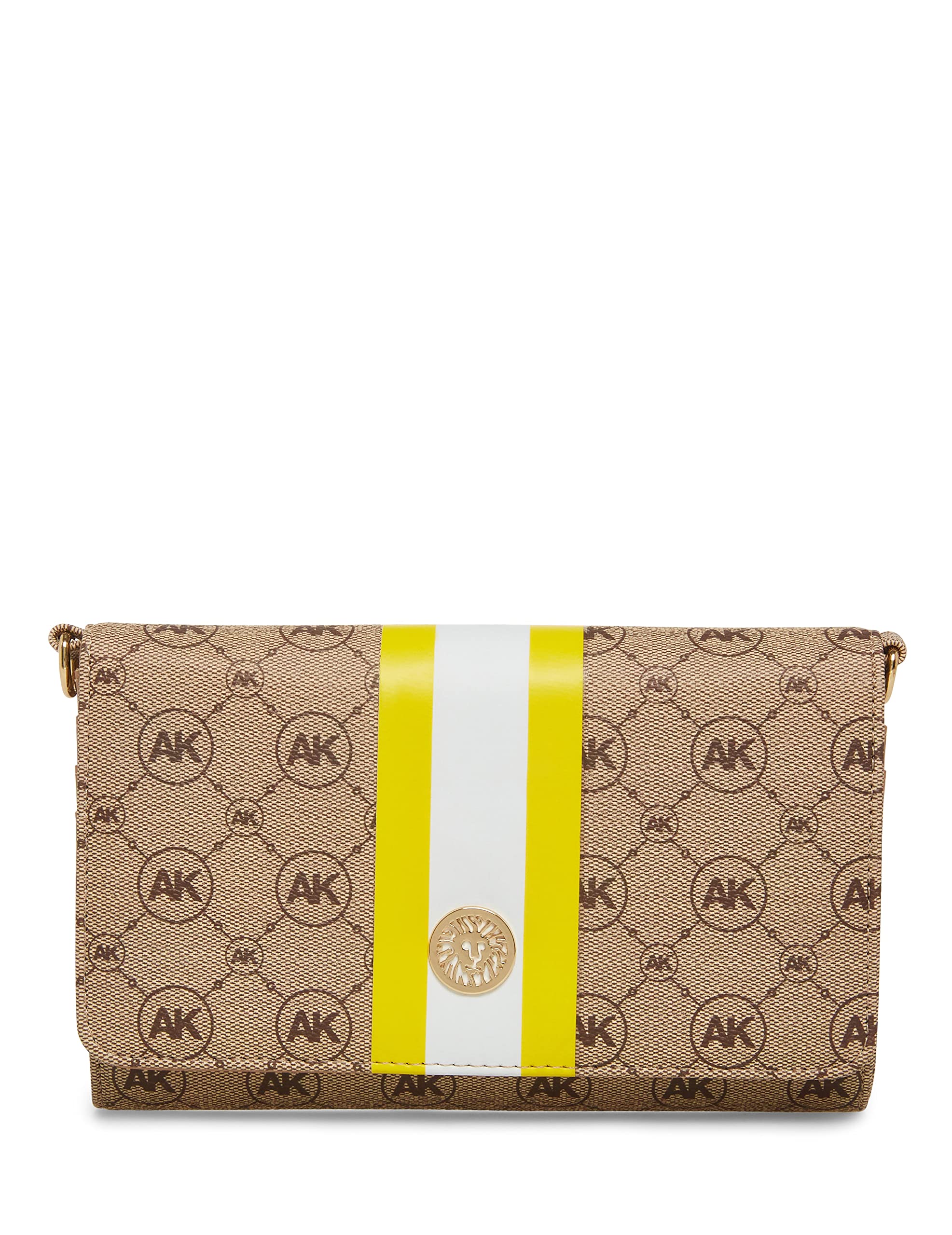 クリーム Anne Klein Ring Logo Wallet On A String w/Varsity Stripe Cream