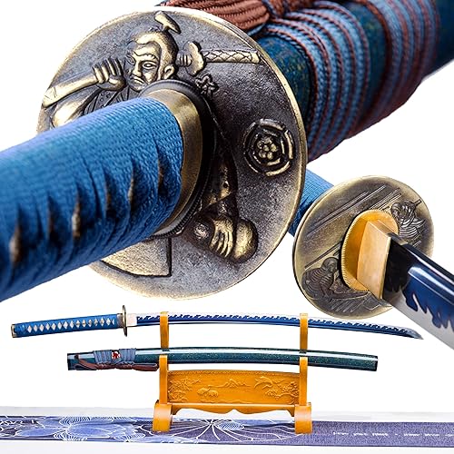 Miniatura 15 de Espada Katana Japonesa Samurai Hecha a Mano con Saya de Madera de Rayskin Dura, Puede Cortar Bambú
