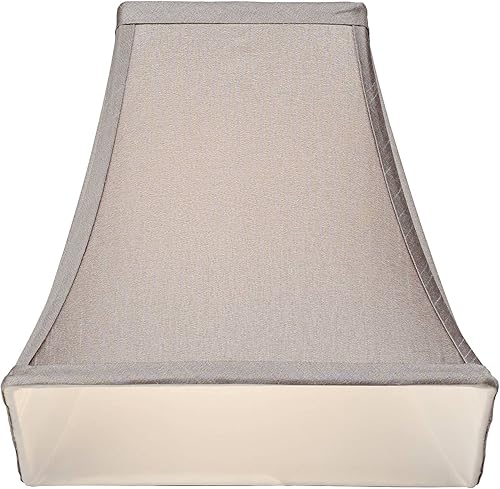 Miniatura 7 de Pantalla cuadrada pequeña gris peltre de 5.25 pulgadas superior x 10 pulgadas inferior x 9.5 pulgadas de alto (araña) de repuesto con arpa y remate