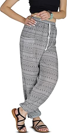 Your Cozy Boho Harem Pants for Women Lightweight Cotton Rayon Yoga Lounge Trousers with Drawstring Waist for Travel & Festival