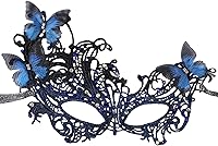 Zinniday Butterfly Lace Masquerade Mask - Vintage 1920s Halloween Party Mask for Men Women, Adjustable Shiny Lace
