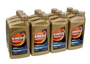 ENEOS 75W-90 Fully Synthetic Gear Oil, API GL-5, Limited Slip Differential, 1 Quart, 12 Pack
