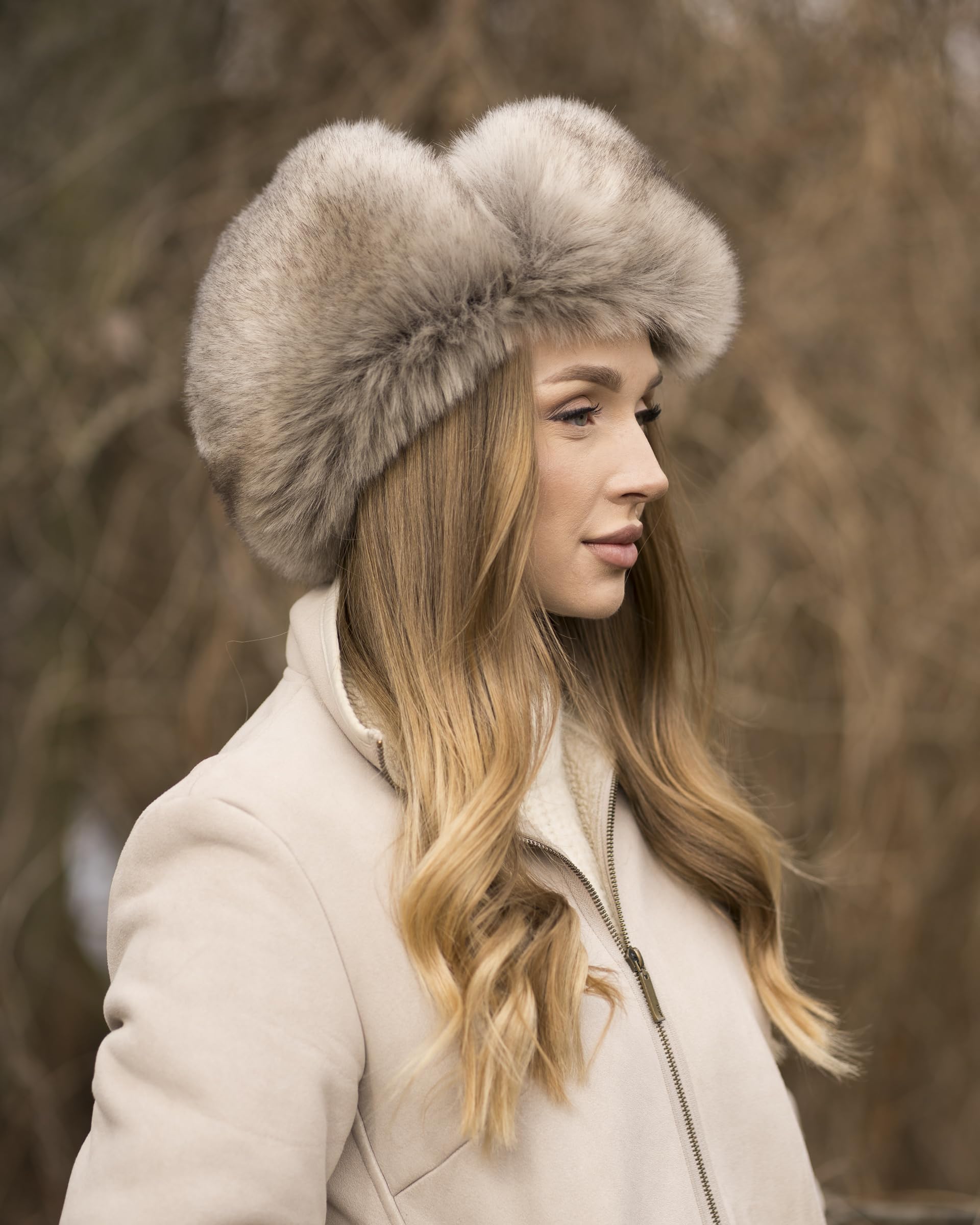 Futrzane Cappello di Pelle con Paraorecchie - Berretto Donna Aviatore Pelliccia