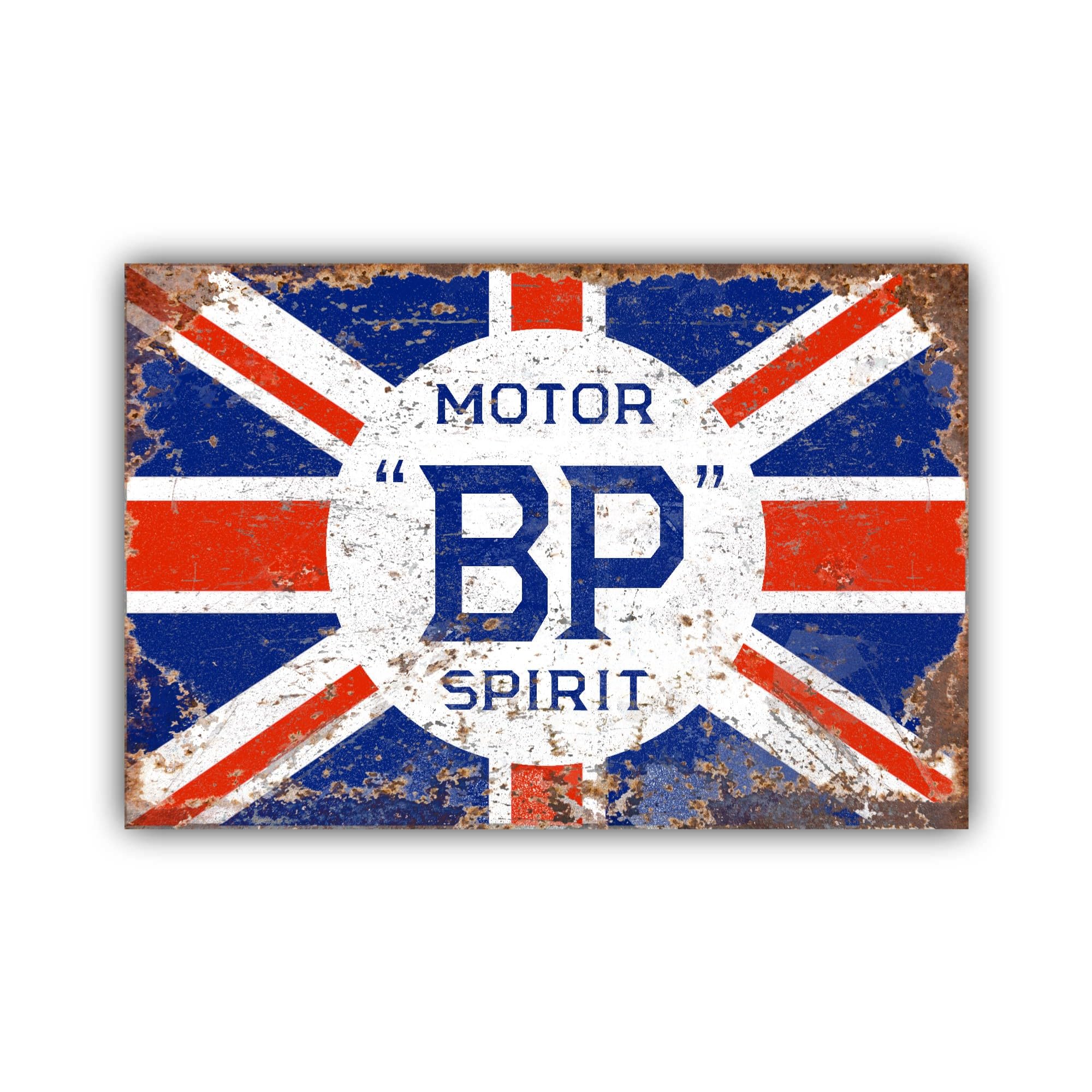 BP Motor Spirit Targa metallica (Distressed, 60 x 42 cm)