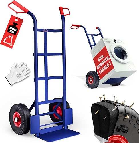 Diable pliant 200 kg, pneus pleins PU increvables Gardebruk