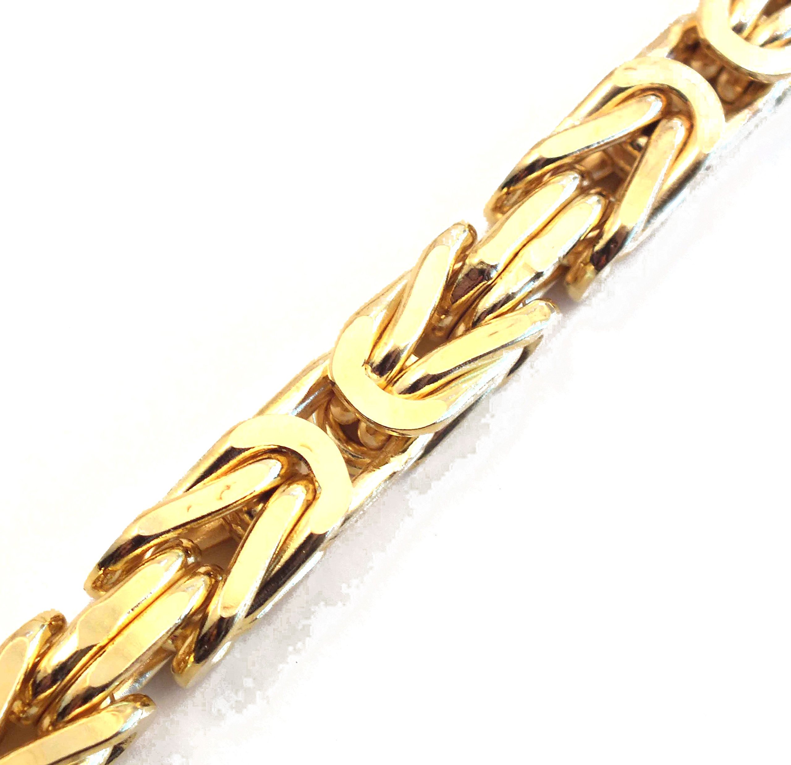 Collana bizantina placcata oro 18 carati o Doublé 7 mm larghezza lunghezza selezionabile, collana uomo catena donna regalo gioielli dalla fabbrica Tendenze-Italy